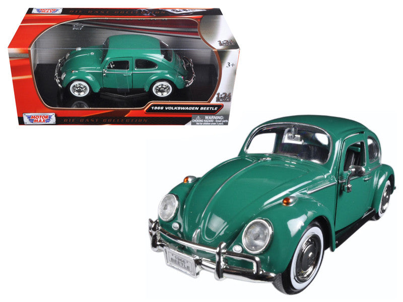 1966 Volkswagen Beetle Green 1/24 Diecast Model Car by Motormax-0
