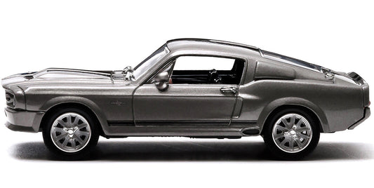 1967 Ford Mustang Custom "Eleanor" Gray Metallic with Black Stripes "Gone in 60 Seconds" (2000) Movie 1/43 Diecast Model Car by Greenlight-1