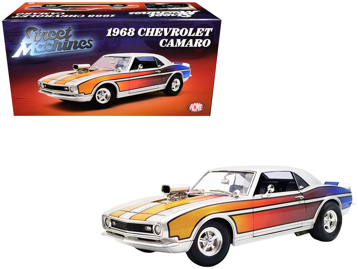 1968 Chevrolet Camaro "Street Machines" Silver Metallic with Graphics Limited Edition to 300 pieces Worldwide 1/18 Diecast Model Car by ACME-3