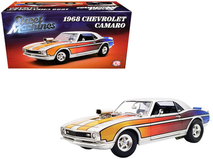 1968 Chevrolet Camaro "Street Machines" Silver Metallic with Graphics Limited Edition to 300 pieces Worldwide 1/18 Diecast Model Car by ACME-3
