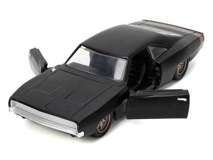 1968 Dodge Charger Widebody Matt Black with Bronze Tail Stripe "F9" (2021) Movie "Fast & Furious" Series 1/32 Diecast Model Car by Jada-0