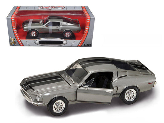 1968 Shelby GT 500KR Silver 1/18 Diecast Model Car by Road Signature-0