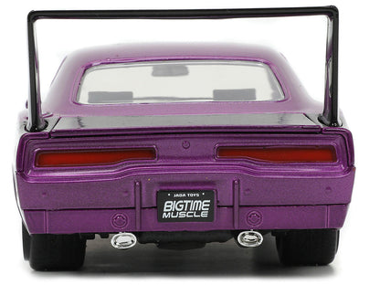1969 Dodge Charger Daytona Purple Metallic with Black Tail Stripe "Bigtime Muscle" Series 1/24 Diecast Model Car by Jada-4
