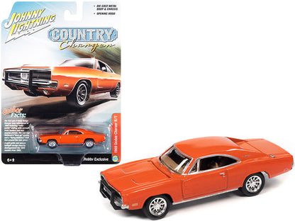 1969 Dodge Charger R/T Orange "Country Charger" 1/64 Diecast Model Car by Johnny Lightning-0