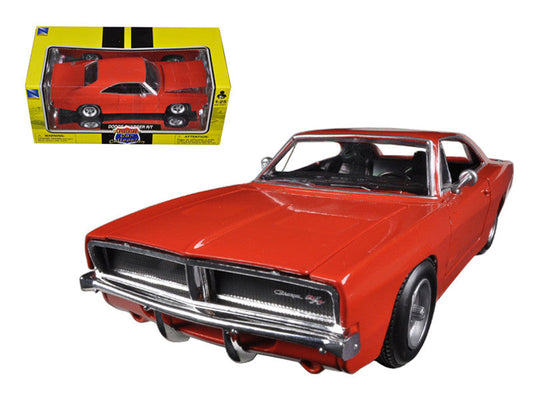 1969 Dodge Charger R/T Orange "Muscle Car Collection" 1/25 Diecast Model Car by New Ray-0