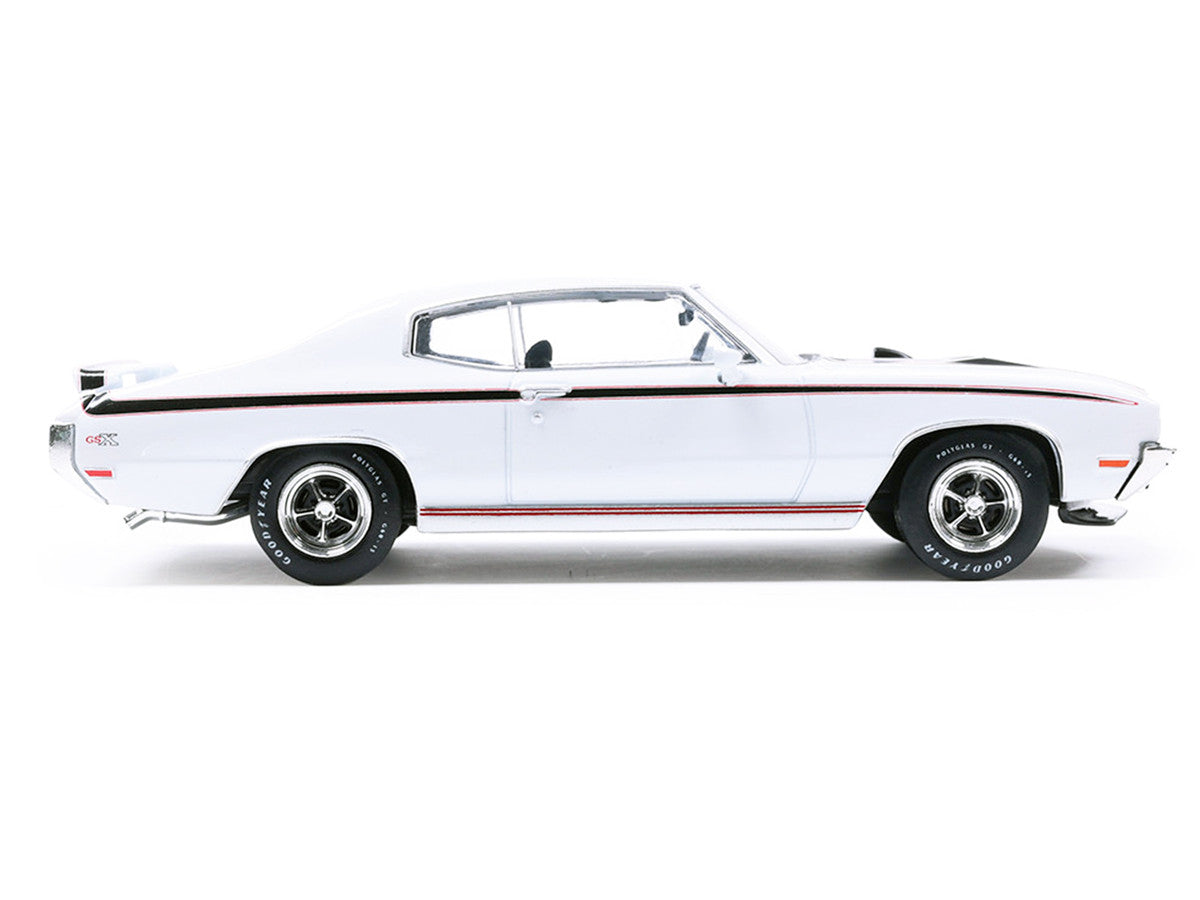 1970 Buick GSX Apollo White with Black and Red Stripes 1/43 Diecast Model by IXO Models-0