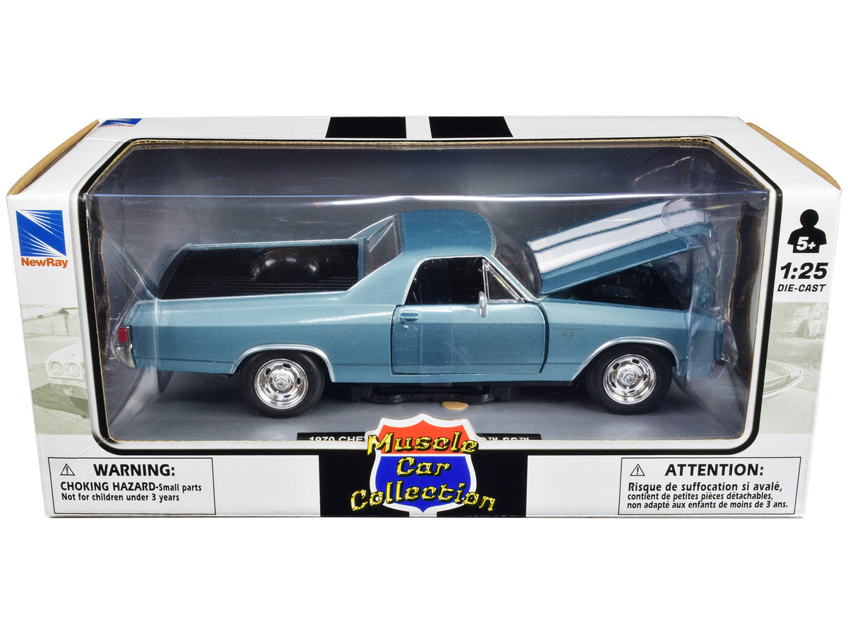 1970 Chevrolet El Camino SS Blue 1/25 Diecast Model Car by New Ray-2