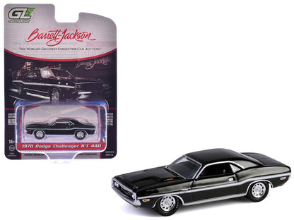 1970 Dodge Challenger R/T 440 Black with White Stripes "Barrett-Jackson" Series 15 1/64 Diecast Model Car by Greenlight-4