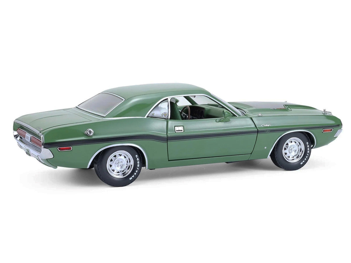 1970 Dodge Challenger R/T Hemi F8 Green with Black Stripes and Green Interior "Mr. Norm's Challenger" 1/18 Diecast Model Car by Greenlight-0