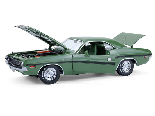 1970 Dodge Challenger R/T Hemi F8 Green with Black Stripes and Green Interior "Mr. Norm's Challenger" 1/18 Diecast Model Car by Greenlight-1