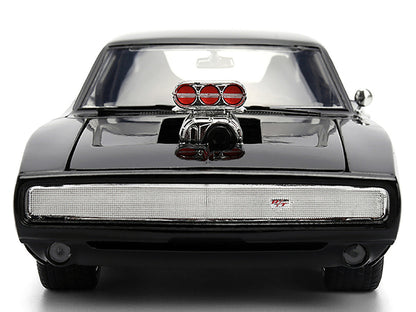 1970 Dodge Charger R/T Black "Furious 7" (2015) Movie "Fast & Furious" Series 1/24 Diecast Model Car by Jada-4