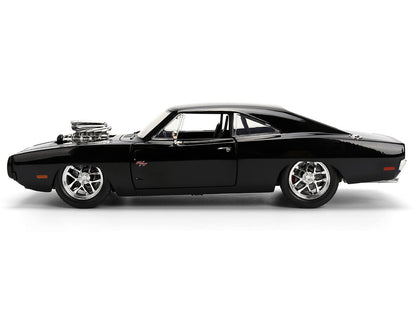 1970 Dodge Charger R/T Black "Furious 7" (2015) Movie "Fast & Furious" Series 1/24 Diecast Model Car by Jada-2