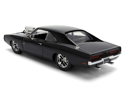 1970 Dodge Charger R/T Black "Furious 7" (2015) Movie "Fast & Furious" Series 1/24 Diecast Model Car by Jada-3