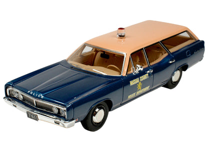 1970 Ford Country Squire Wagon Police Car "Nassau County Police Department" Blue and Tan Limited Edition to 200 pieces Worldwide 1/43 Model Car by Goldvarg Collection-2