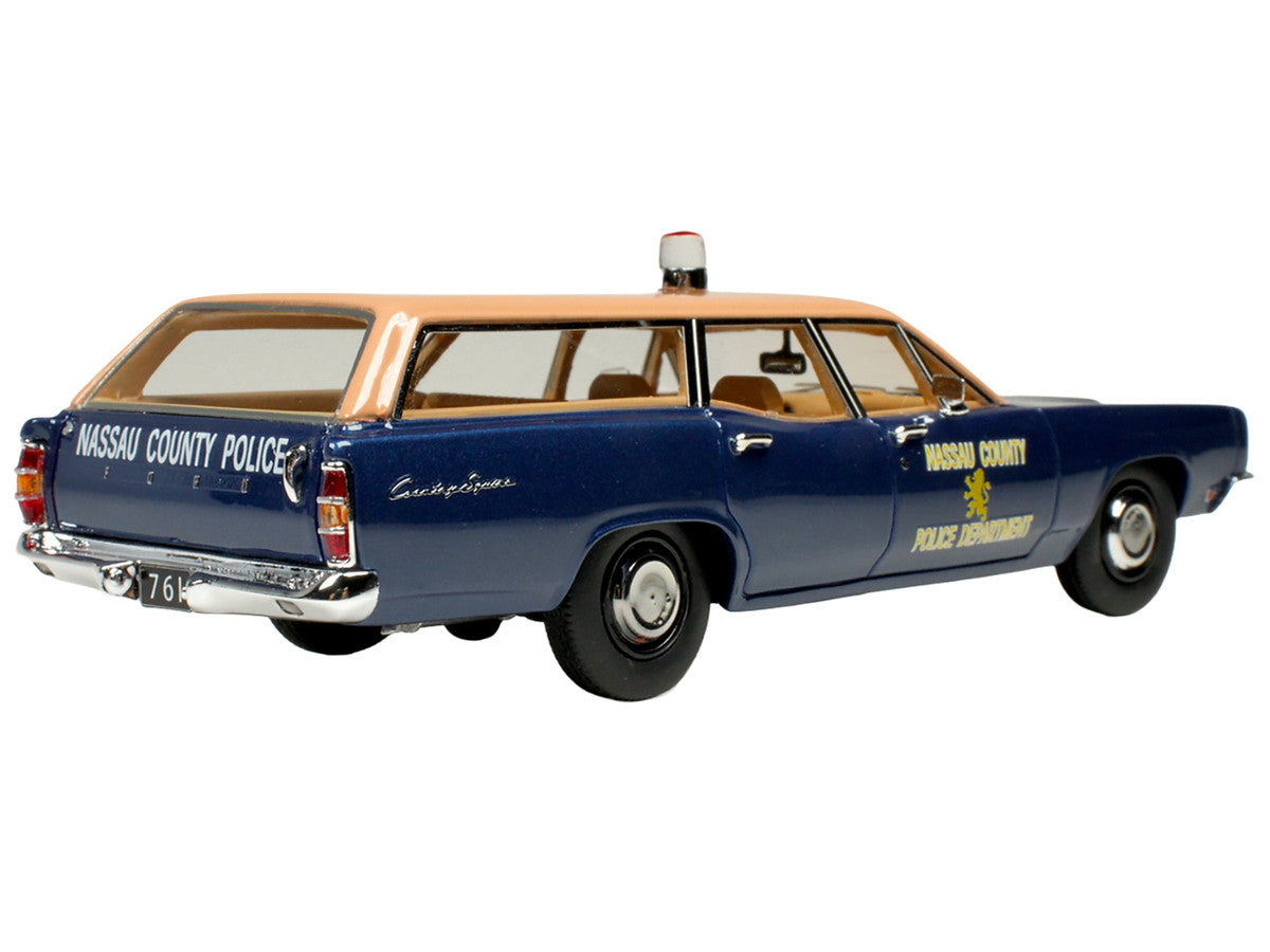 1970 Ford Country Squire Wagon Police Car "Nassau County Police Department" Blue and Tan Limited Edition to 200 pieces Worldwide 1/43 Model Car by Goldvarg Collection-3