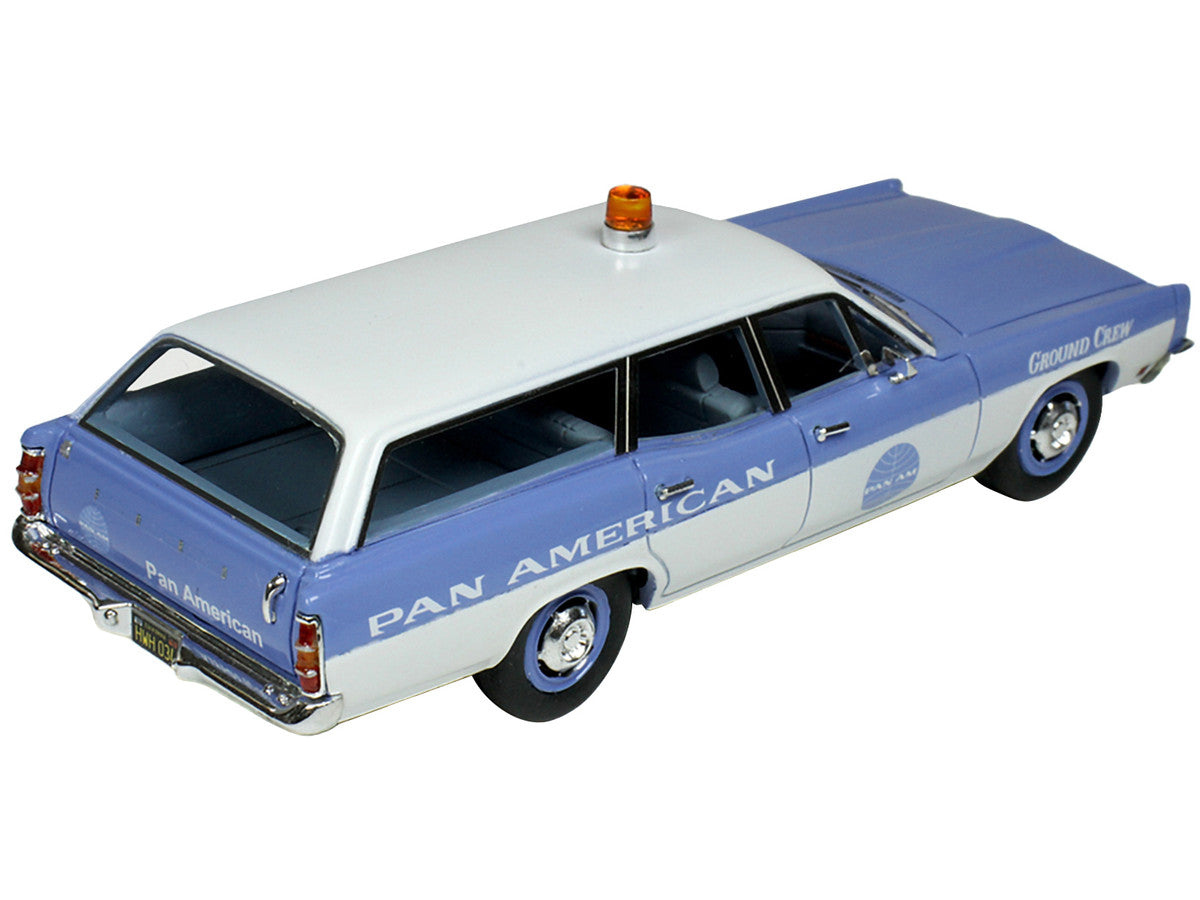 1970 Ford Galaxie Station Wagon Blue and White with Blue Interior "Pan-American Airlines Ground Crew" Limited Edition to 180 pieces Worldwide 1/43 Model Car by Goldvarg Collection-2