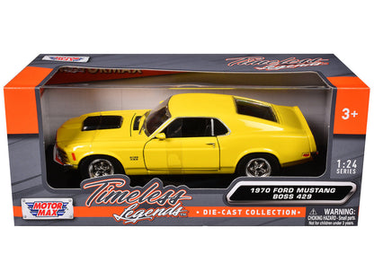 1970 Ford Mustang Boss 429 Yellow 1/24 Diecast Model Car by Motormax-2