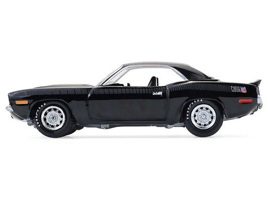 1970 Plymouth 'Cuda AAR Black with Gray Stripes "Barrett-Jackson" Series 16 1/64 Diecast Model Car by Greenlight-0