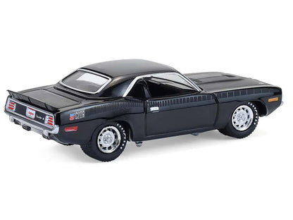 1970 Plymouth 'Cuda AAR Black with Gray Stripes "Barrett-Jackson" Series 16 1/64 Diecast Model Car by Greenlight-1