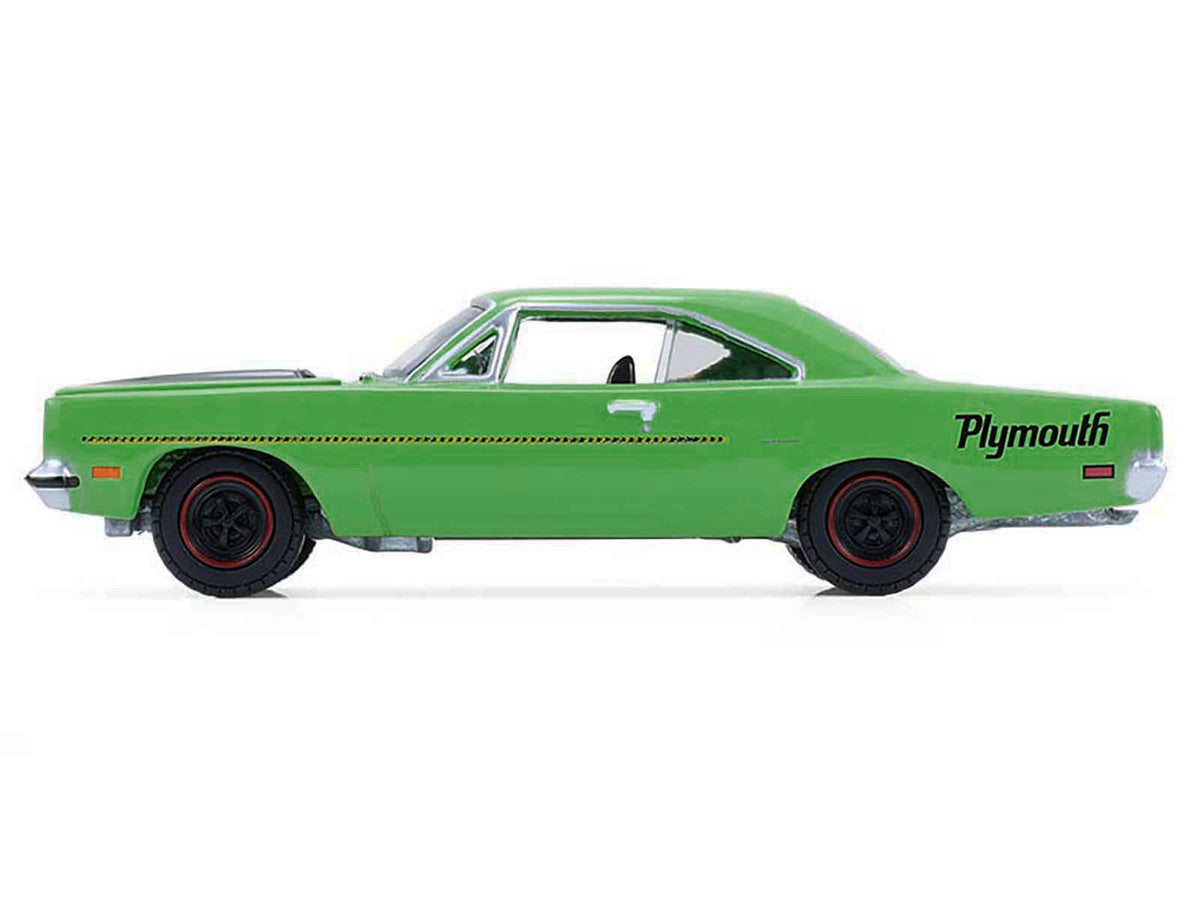 1970 Plymouth Road Runner Green with Black Hood Stripe "GreenLight Muscle" Series 30 1/64 Diecast Model Car by Greenlight-0