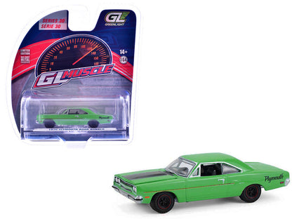 1970 Plymouth Road Runner Green with Black Hood Stripe "GreenLight Muscle" Series 30 1/64 Diecast Model Car by Greenlight-4