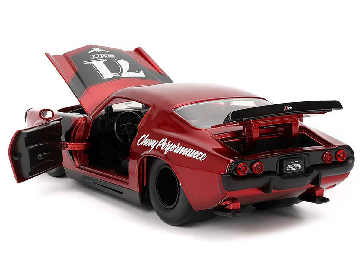 1971 Chevrolet Camaro #71 Red Metallic with Black Stripes "Bigtime Muscle" Series 1/24 Diecast Model Car by Jada-2