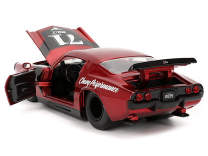 1971 Chevrolet Camaro #71 Red Metallic with Black Stripes "Bigtime Muscle" Series 1/24 Diecast Model Car by Jada-2