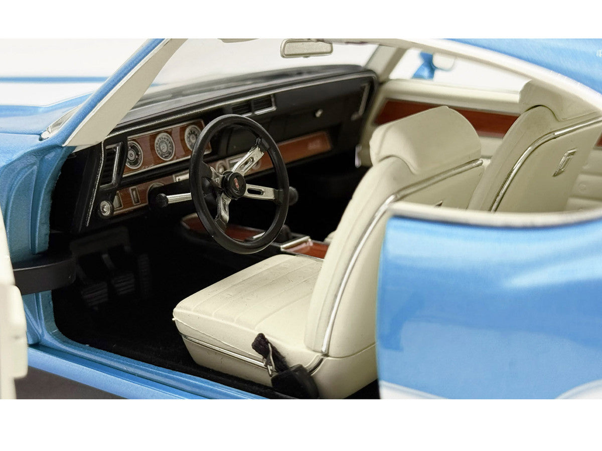 1971 Oldsmobile 442 W30 "Dr. Olds Release #6" Viking Blue Metallic with White Stripes Limited Edition to 442 pieces Worldwide 1/18 Diecast Model Car by ACME-3