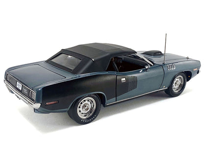 1971 Plymouth HEMI Cuda Convertible Winchester Gray with Black Soft Top Limited Edition to 354 pieces Worldwide 1/18 Diecast Model Car by ACME-0