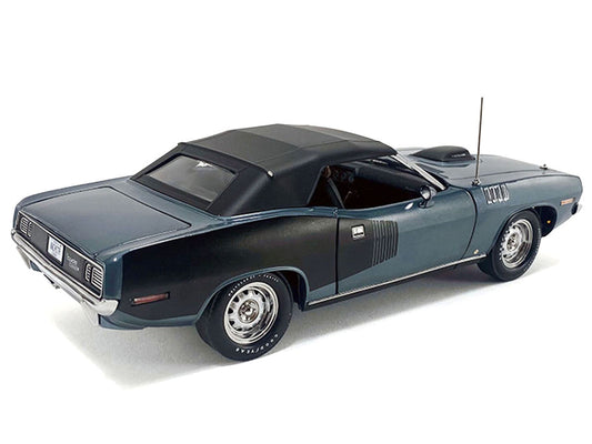 1971 Plymouth HEMI Cuda Convertible Winchester Gray with Black Soft Top Limited Edition to 354 pieces Worldwide 1/18 Diecast Model Car by ACME-0