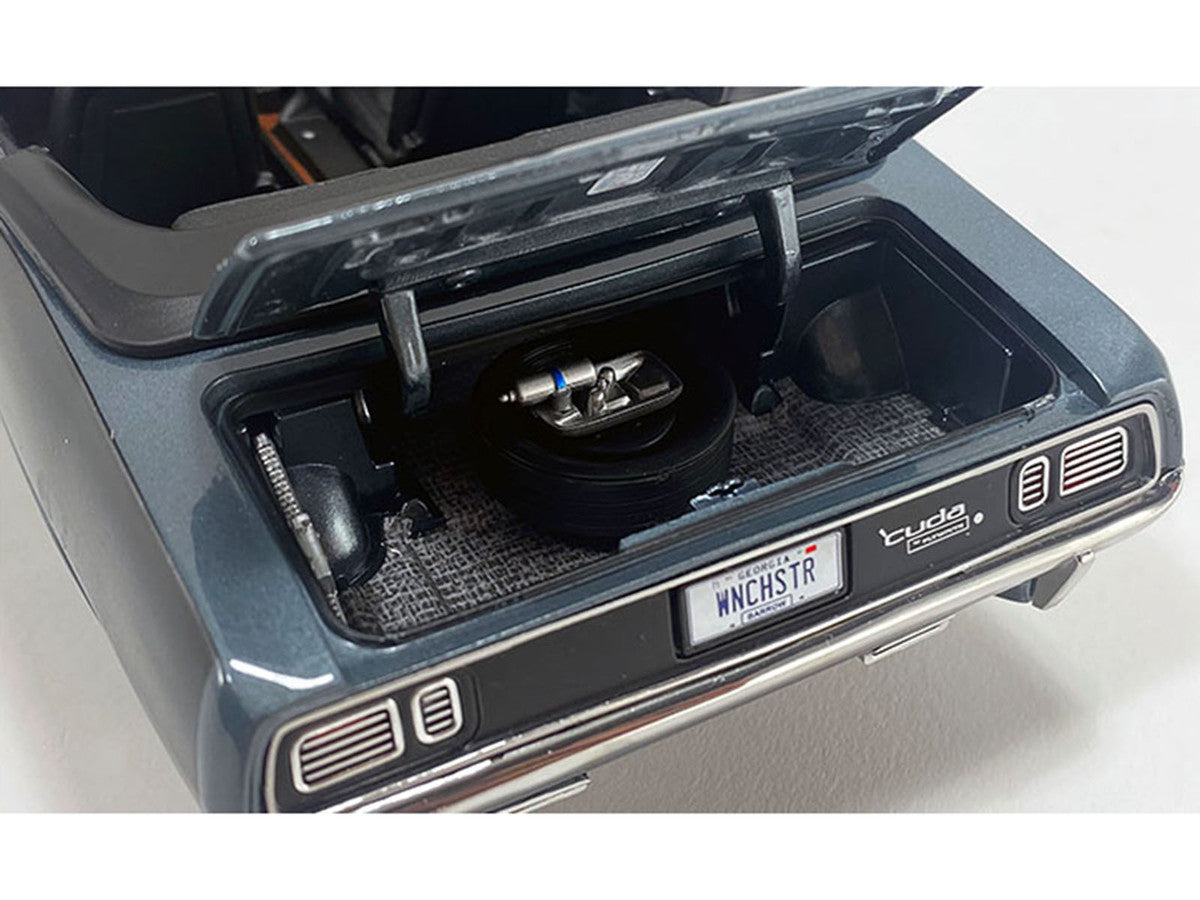 1971 Plymouth HEMI Cuda Convertible Winchester Gray with Black Soft Top Limited Edition to 354 pieces Worldwide 1/18 Diecast Model Car by ACME-2
