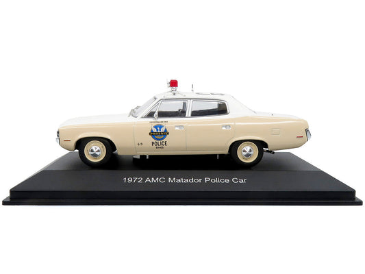 1972 AMC Matador Police Car ’Phoenix Police Department’ White and Beige 1/43 Diecast Model by Iconic Replicas - Car