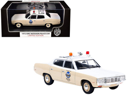 1972 AMC Matador Police Car "Phoenix Police Department" White and Beige 1/43 Diecast Model by Iconic Replicas-0