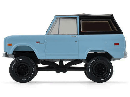 1972 Ford Bronco Custom SUV Light Blue with Black Top "Barrett-Jackson" Series 16 1/64 Diecast Model Car by Greenlight-1