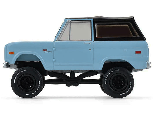 1972 Ford Bronco Custom SUV Light Blue with Black Top "Barrett-Jackson" Series 16 1/64 Diecast Model Car by Greenlight-1