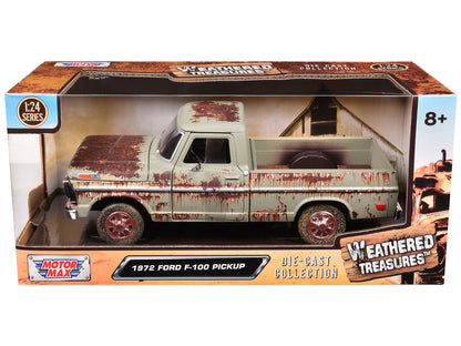 1972 Ford F-100 Pickup Truck Beige (Rusted) "Weathered Treasures" Series 1/24 Diecast Model Car by Motormax-0