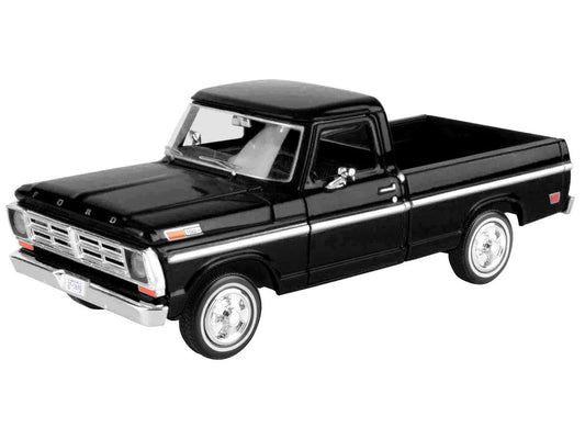 1972 Ford F-100 Pickup Truck Black "Timeless Legends" Series 1/24 Diecast Model Car by Motormax-1