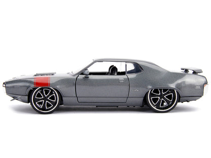 1972 Plymouth GTX 440 Metallic Gray with Red Stripe "Bigtime Muscle" 1/24 Diecast Model Car by Jada-2
