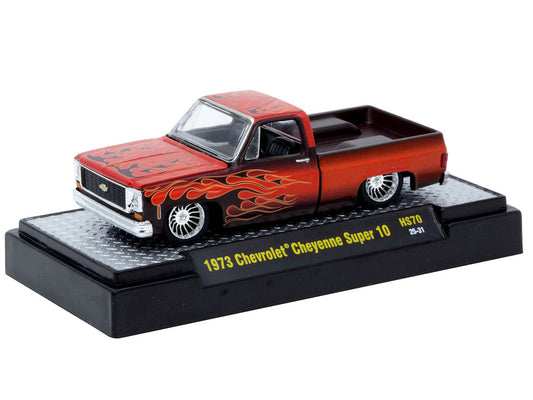 1973 Chevrolet Cheyenne Super 10 Pickup Truck ’Custom Re-Styling’ Red with Flame Graphics Limited Edition to 14498