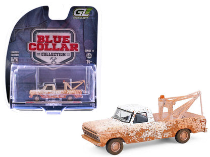 1973 Ford F-100 Tow Truck White (Weathered) "Blue Collar Collection" Series 14 1/64 Diecast Model Car by Greenlight-4