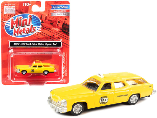 1974 Buick Estate Station Wagon Taxi Yellow 1/87 (HO) Scale Model by Classic Metal Works - Car Models
