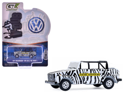 1974 Volkswagen Thing (Type 181) "Safari Adventure" Black and White Zebra Stripes "Club Vee-Dub" Series 21 1/64 Diecast Model Car by Greenlight-4