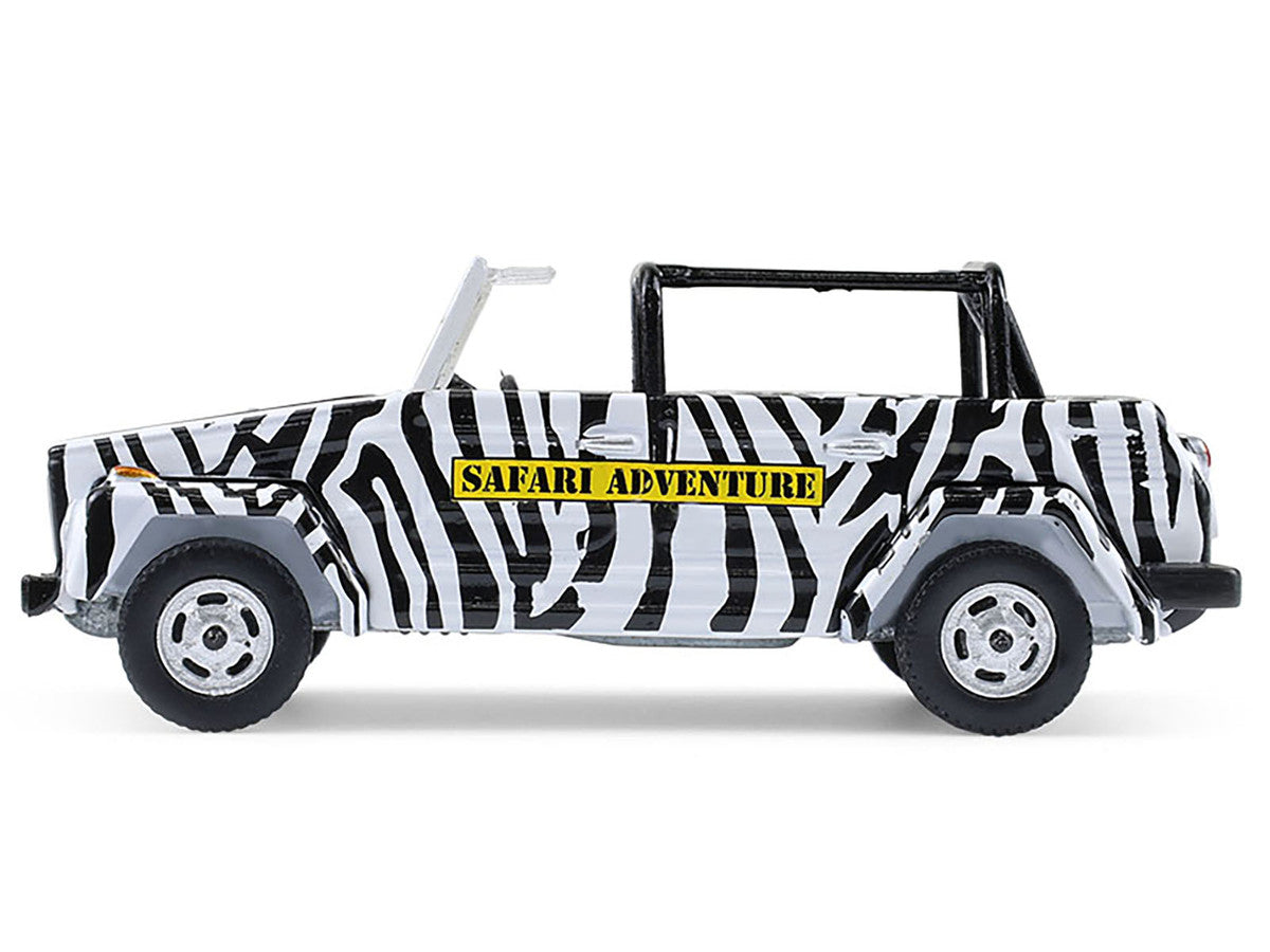 1974 Volkswagen Thing (Type 181) "Safari Adventure" Black and White Zebra Stripes "Club Vee-Dub" Series 21 1/64 Diecast Model Car by Greenlight-1