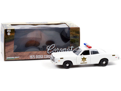 1975 Dodge Coronet White "Hazzard County Sheriff" 1/24 Diecast Model Car by Greenlight-1