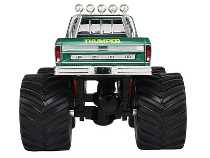 1975 Ford F-250 Monster Truck with 66-Inch Tires "Thumper" Green Metallic "Kings of Crunch" Series 1/43 Diecast Model Car by Greenlight-4