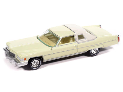 1976 Cadillac Coupe DeVille Phoenician Ivory "Luxury Cruisers" Series 1/64 Diecast Model Car by Auto World-1