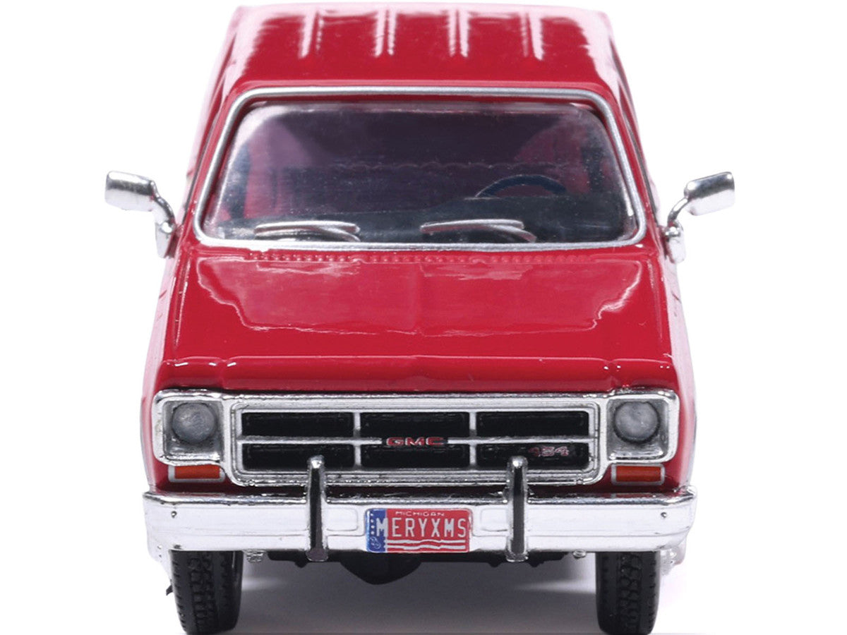 1976 GMC Sierra Grande K2500 Wideside Pickup Truck "St. Nick's Christmas Tree Farm" Red with White Sides "Christmas Limited Edition" 1/64 Diecast Model Car by IXO Models-2
