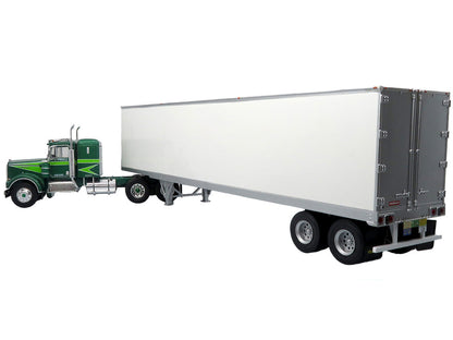 1976 Kenworth W900A Tractor with Dry Goods Trailer Green Metallic with Light Green Graphics "Vintage Heavy Haul Truck Collection" 1/43 Diecast Model by Iconic Replicas-1
