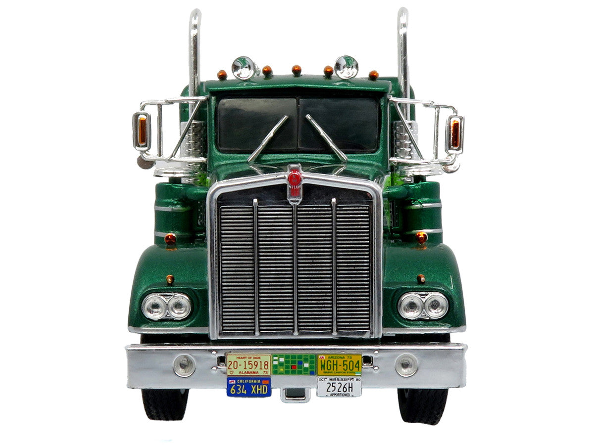 1976 Kenworth W900A Tractor with Dry Goods Trailer Green Metallic with Light Green Graphics "Vintage Heavy Haul Truck Collection" 1/43 Diecast Model by Iconic Replicas-4