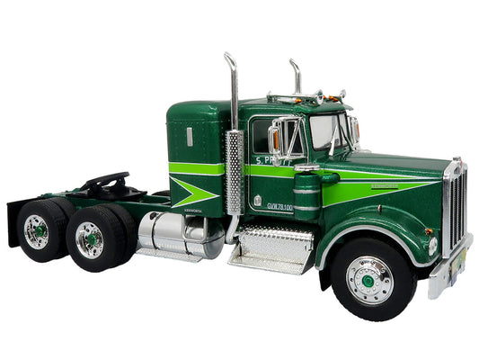 1976 Kenworth W900A Tractor with Dry Goods Trailer Green Metallic with Light Green Graphics "Vintage Heavy Haul Truck Collection" 1/43 Diecast Model by Iconic Replicas-3